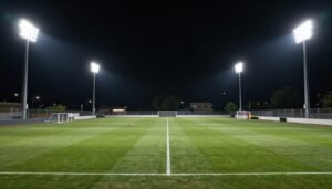إضاءة LED حديثة لملاعب كره القدم توفر إنارة متجانسة