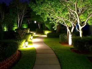 إضاءة خارجية في حديقة بمنطقة الزهراء