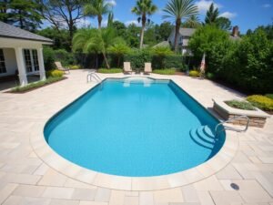 بلاط متداخل حول أحواض السباحة