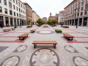 بلاط متداخل في الساحات العامة