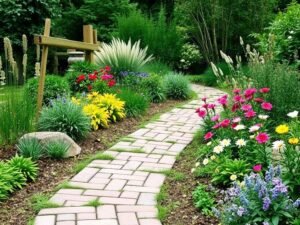 بلاط متداخل في ممرات الحدائق