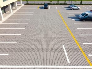 بلاط متداخل في مواقف السيارات