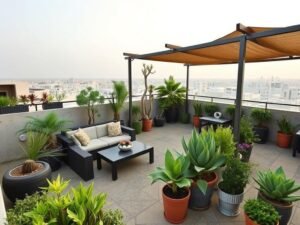 تصميم حديقة سطح خضراء في منزل بمنطقة الشامية