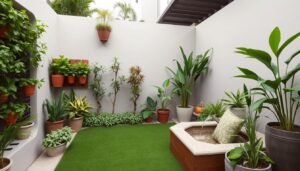 تصميم حديقة صغيرة في منزل بالدسمة