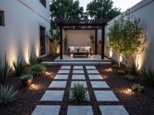 تصميم حديقة عصرية في منزل كويتي تصميم حديقة عصرية في منزل كويتي