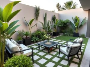 تصميم حديقة عصرية في منطقة الزهراء