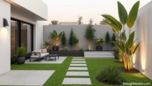 تصميم حديقة عصرية في منطقة النزهة بالكويت تصميم حديقة عصرية في منطقة النزهة بالكويت