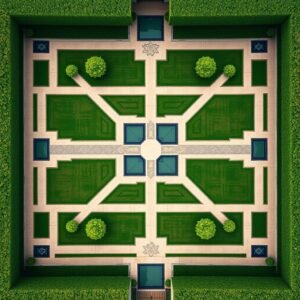 تصميم هندسي متناظر في تنسيق حدائق قرطبة