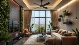 تصميمات مبتكرة للحدائق الداخلية تشمل الجدران الخضراء والأحواض المعلقة