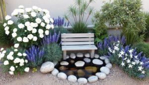 تنسيق حدائق السلام مع مجموعة متنوعة من النباتات المزهرة والخضراء