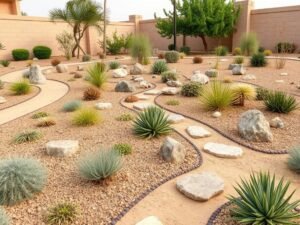 تنسيق حدائق الشامية بأسلوب المناظر الطبيعية الصحراوية