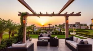 جلسة خارجية في حديقة منزل بأبو فطيرة تنسيق حدائق جلسة خارجية في حديقة منزل بأبو فطيرة تنسيق حدائق