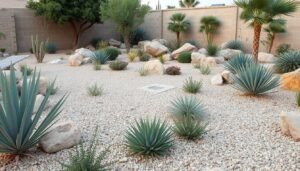 حديقة بتصميم صحراوي مستدام في المنصورية تضم نباتات محلية وصخور طبيعية