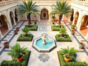 حديقة بتصميم عربي تقليدي في منطقة الفيحاء بالكويت