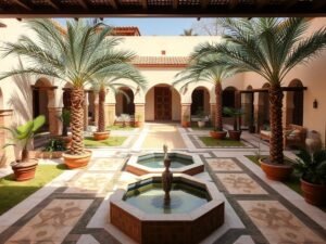 حديقة بطراز عربي تقليدي في منزل باليرموك