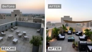 حديقة سطح فيلا سكنية في الكويت