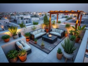 حديقة سطح مبتكرة في منزل بمنطقة الفيحاء بالكويت