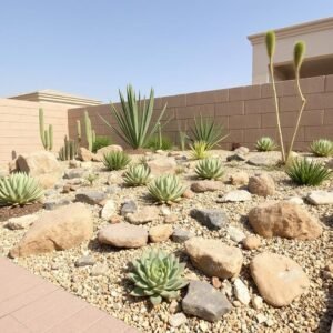 حديقة صخرية في منزل بالخالدية