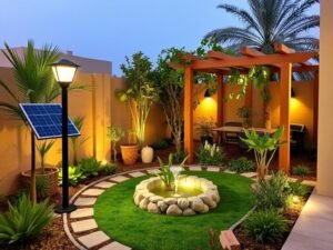 حديقة صديقة للبيئة تستخدم الطاقة الشمسية في الفيحاء