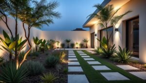 حديقة عصرية مستدامة في فيلا بالدسمة