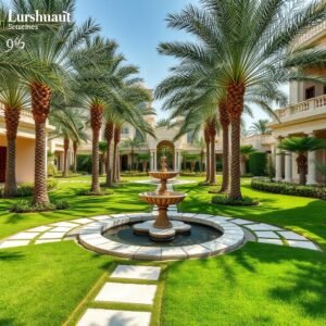 حديقة فيلا فاخرة في الدعية مع تنسيق حدائق الدعية احترافي