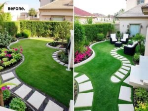 حديقة منزلية تم تنسيقها في مبارك الكبير حديقة منزلية تم تنسيقها في مبارك الكبير