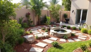 حديقة منزلية مكتملة التنسيق في منطقة الزهراء