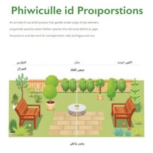 رسم توضيحي لمبدأ التناسب في تنسيق حدائق النزهة رسم توضيحي لمبدأ التناسب في تنسيق حدائق النزهة