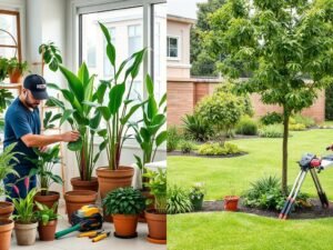 صيانة الحدائق الداخلية والخارجية وأدوات العناية بالنباتات
