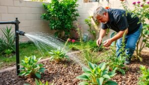 صيانة حديقة منزلية في الطقس الحار بمنطقة الشامية بالكويت