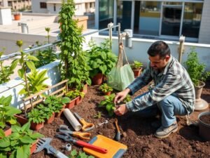 صيانة دورية لحديقة سطح في المناخ المحلي