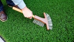 عملية تنظيف وصيانة الثيل الصناعي