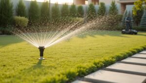 عملية صيانة وري ثيل الشويخ الطبيعي في حديقة منزلية عملية صيانة وري ثيل الشويخ الطبيعي في حديقة منزلية