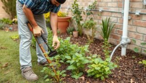 عملية صيانة وعناية بحديقة منزلية في كيفان