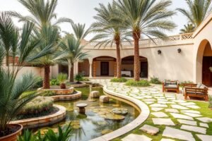 عناصر تقليدية في تنسيق حدائق الشامية