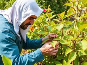 فحص دوري للنباتات في حديقة الشهداء للكشف عن الآفات