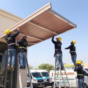 فريق تركيب حدادة مظلات محترف من جنة البستان