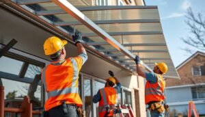 فريق متخصص في تركيب حدادة مظلات بدقة عالية