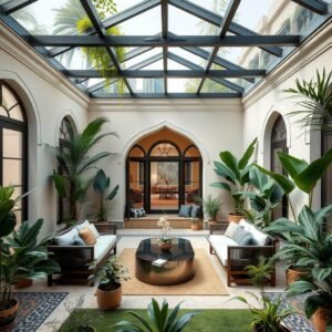 فناء داخلي (أتريوم) يجمع بين مميزات الحدائق الداخلية والخارجية