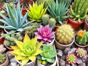 مجموعة من النباتات العصارية والصبار المناسبة لحدائق المنصورية
