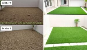 مراحل تركيب ثيل الشويخ الصناعي في حديقة منزلية مراحل تركيب ثيل الشويخ الصناعي في حديقة منزلية