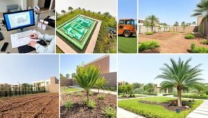 مراحل تنفيذ مشروع تنسيق حدائق في مبارك الكبير مراحل تنفيذ مشروع تنسيق حدائق في مبارك الكبير