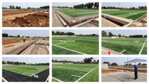 مراحل تنفيذ ملعب كرة قدم من الحفر إلى التسليم النهائي