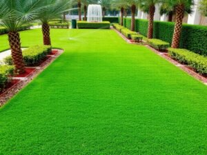 مسطح أخضر منسق في حديقة بمنطقة الزهراء