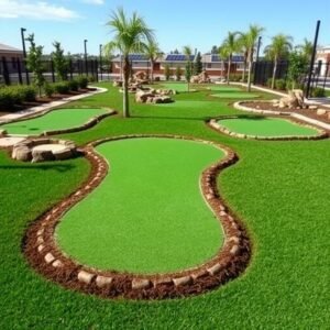 ملعب جولف مصغر مغطى بالثيل الصناعي