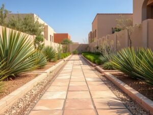 ممرات حجرية أنيقة في حديقة بالدسمة