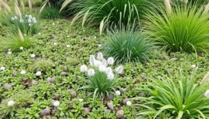 نباتات عشبية ومغطيات أرضية في حديقة بمنطقة الشامية