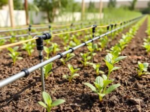 نظام ري بالتنقيط في حديقة بالدسمة