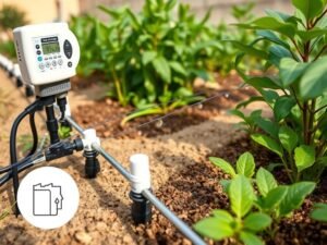 نظام ري بالتنقيط في حديقة بمنطقة حطين يوفر المياه ويضمن نمو النباتات