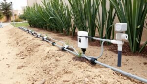 نظام ري حديث مستخدم في تنسيق حدائق السالمية